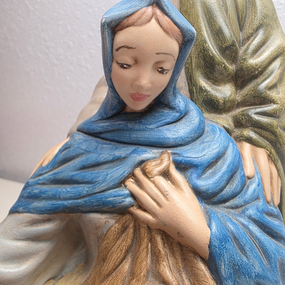 Vintage 1984 Nativity Scene Joseph Mary Baby Jesus Ceramic Figurine Holy Family - Picture 3 of 8